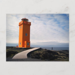 Orange Lighthouse, Island Postkarte