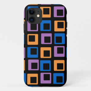 Orange Lila Blue Retro Geometric   Moderner Platz Case-Mate iPhone Hülle