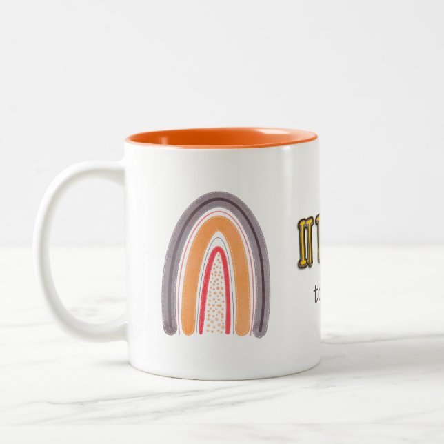 Orange Lila Boho Rainbow Lehrer Wertschätzung Zweifarbige Tasse (Links)