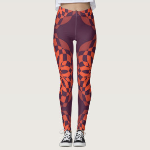 Orange lila coole, einzigartige, trendige Blume ab Leggings