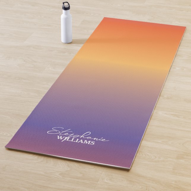 Orange-Lila Gradient Yoga Mat mit Individuelle Nam Yogamatte (Beispiel)