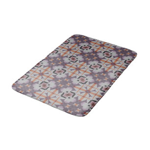 Orange Lila Indianerstamm-Mosaikmuster Badematte