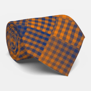 Orange Lila Karo abstraktes Muster Krawatte