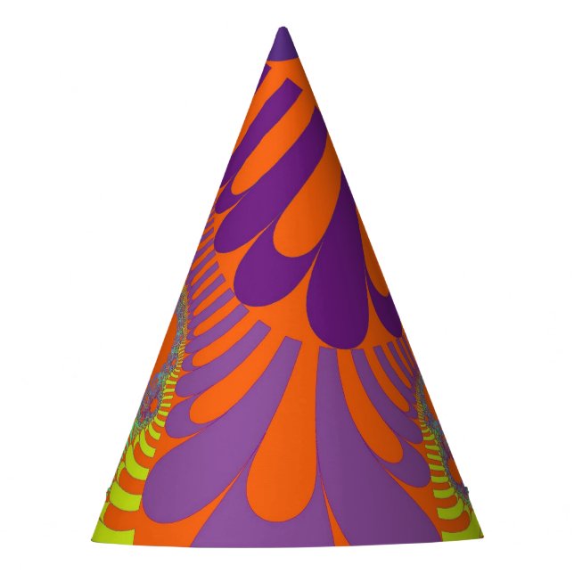 Orange Lila Mod Party Partyhütchen (Vorderseite)