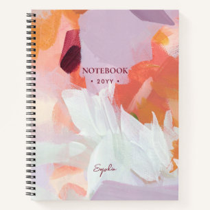 Orange & Lila   Moderne abstrakte Kunst personalis Notizbuch