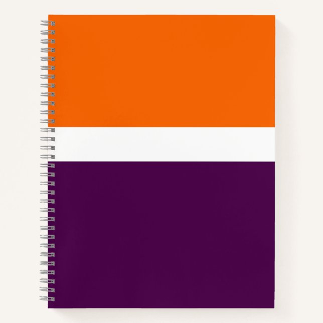 Orange, Lila Schlichte Farbblockgestaltung Notizbuch (Vorderseite)