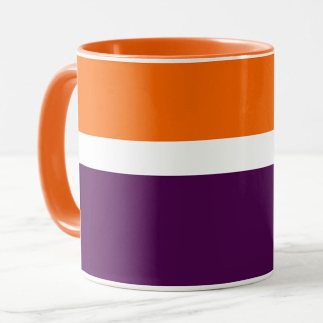 Orange, Lila Schlichte Farbblockgestaltung Tasse (Von Creator hochgeladen)