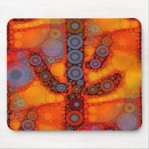 Orange Lila Südwest Saguaro Cactus Mosaic Mousepad