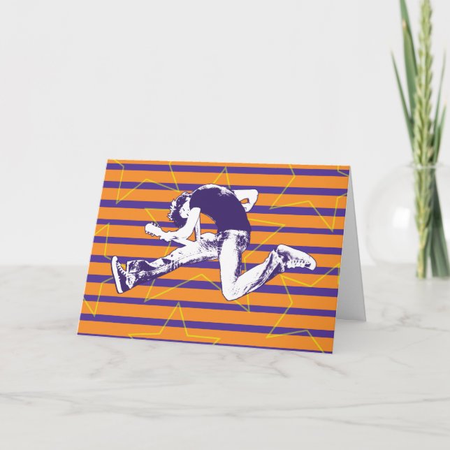 Orange Lila Superstar Card Karte (Vorderseite)