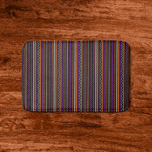 Orange Lila Tan Black Südwest Pattern Badematte
