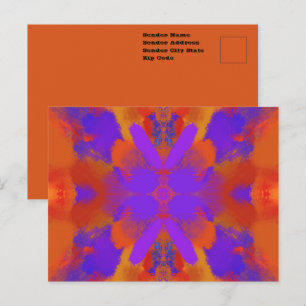 Orange Lila Und Rot Abstraktes Grafik Kunst Design Postkarte