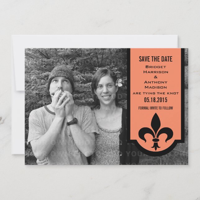 Orange Lilie Banner Save the Date einladen (Vorderseite)