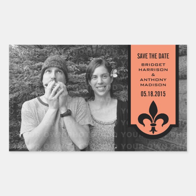 Orange Lilie Banner Save the Date Sticker (Vorderseite)