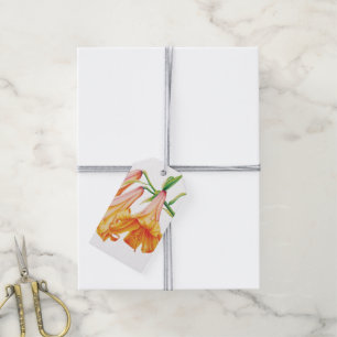 Orange Lilien-Glockenblumen-Wasserfarben-Geschenkk Geschenkanhänger