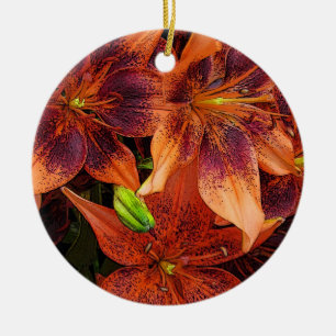Orange Lilien Keramikornament