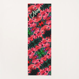 Orange Lilies Abstraktes Muster Personalisiert Yogamatte