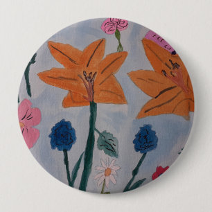 Orange Lilies Abzeichen Button