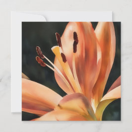 Orange Lily Blume Art Flat Note Card Dankeskarte