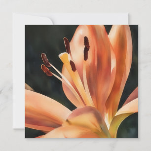 Orange Lily Blume Art Flat Note Card Dankeskarte