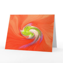 Orange Lily Blume mit Retro Style Drehung Card