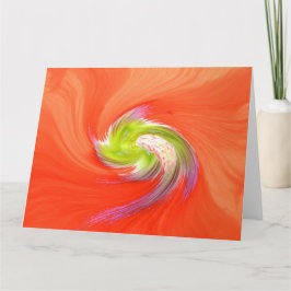 Orange Lily Blume mit Retro Style Drehung Card Karte