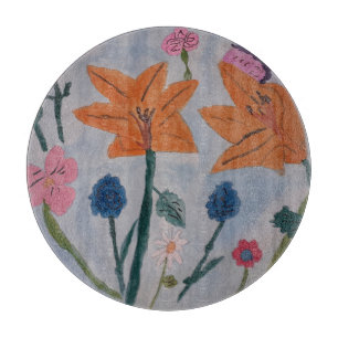 Orange Lily Chopping Board Schneidebrett