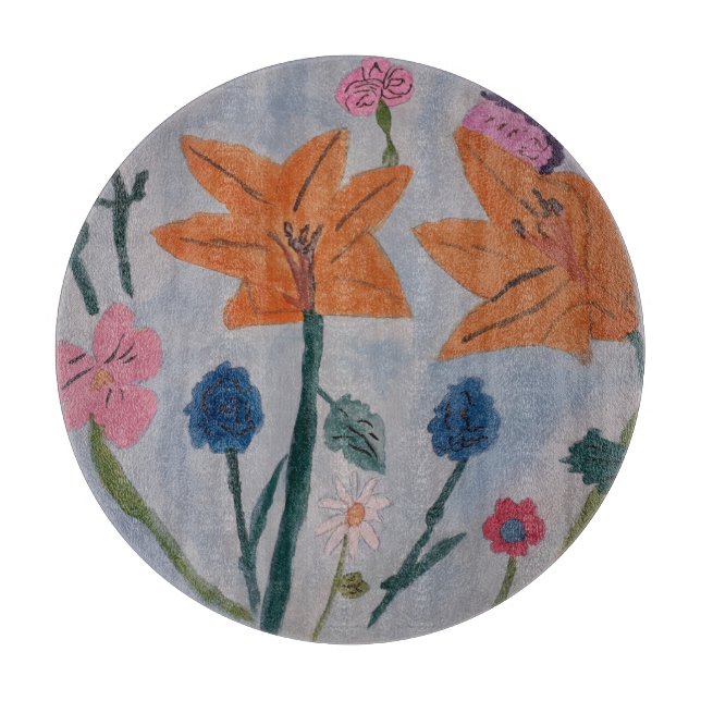 Orange Lily Chopping Board Schneidebrett (Vorderseite)