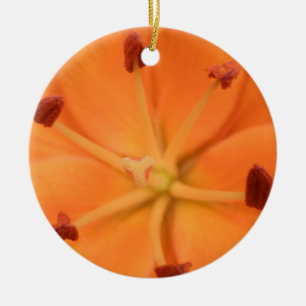 Orange Lily Floral Custom Geburtstag Keramikornament