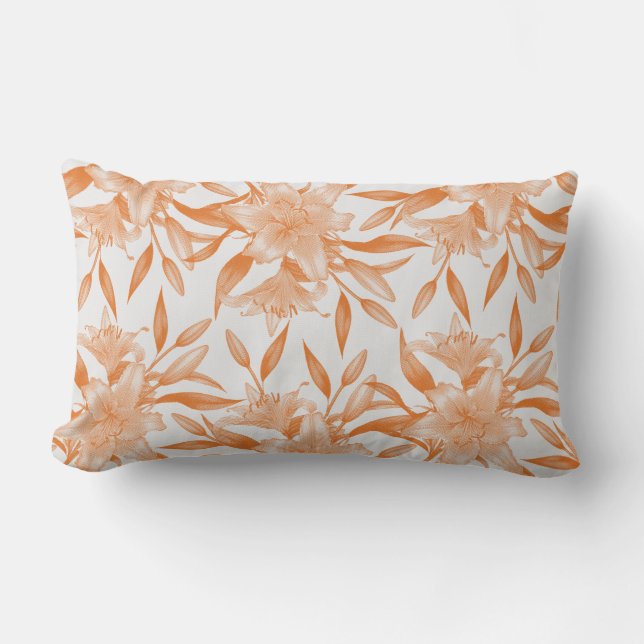 ORANGE LILY FLORAL MESSAGE Throw Kissen (Vorderseite)