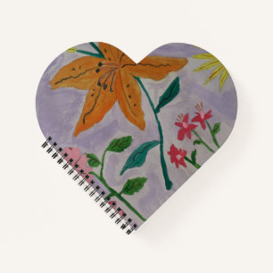 Orange Lily Heart Shaped Notebook Notizbuch