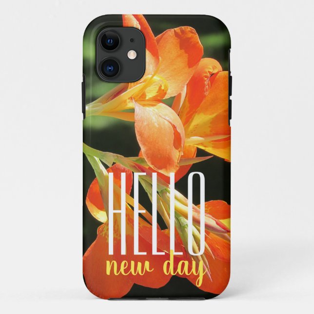Orange Lily Hello New Day Case-Mate iPhone Hülle (Rückseite)