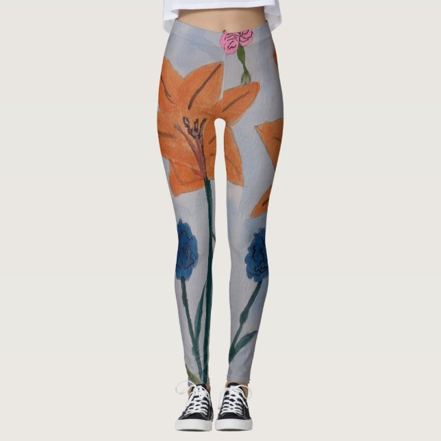 Orange Lily Leggings (Vorderseite)