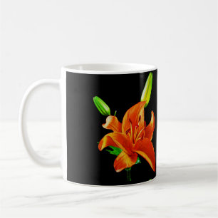 Orange Lily on Black Kaffeetasse