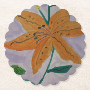 Orange Lily Paper Untersetzer