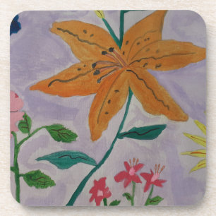 Orange Lily Plastic Untersetzer