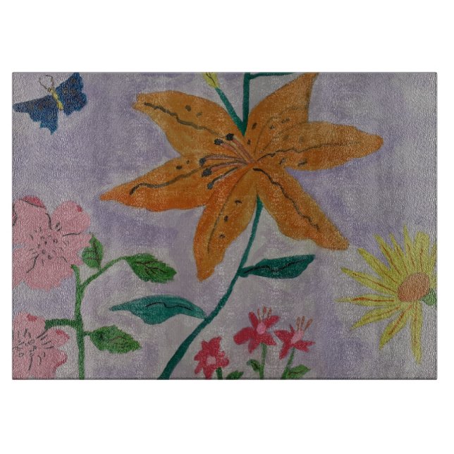 Orange Lily Schneidebrett (Vorderseite)