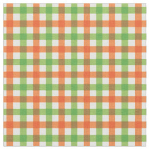 Orange & Lime Green Bright Gingham Kariert / Tarta Stoff