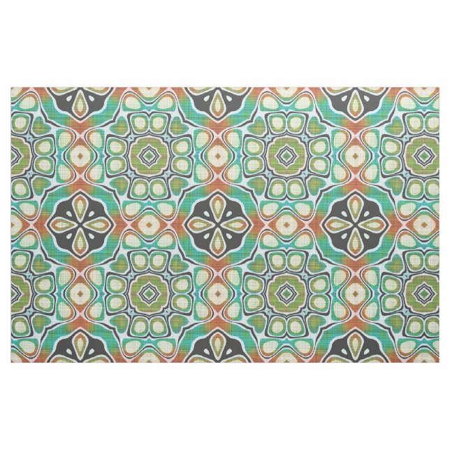 Orange Lime Green Turquoise Bali Batik Muster Stoff (Fat Quarter (45,7 x 55,9 cm))