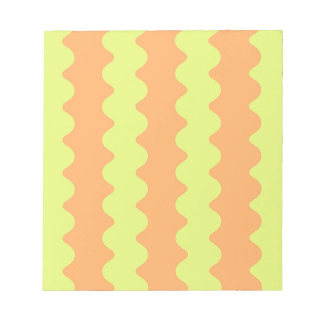 Orange Limon Wavy Strip Fett Minimalistisch Office Notizblock (Vorderseite)