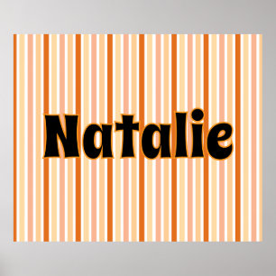 ORANGE-LINIENSTRIPPEN FÜR personalisierten Namen Poster