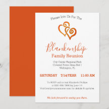 Orange Linked Hearts Family Wiedersehen Template