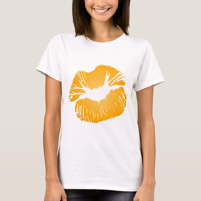 Orange Lippen T-Shirt (Vorderseite)