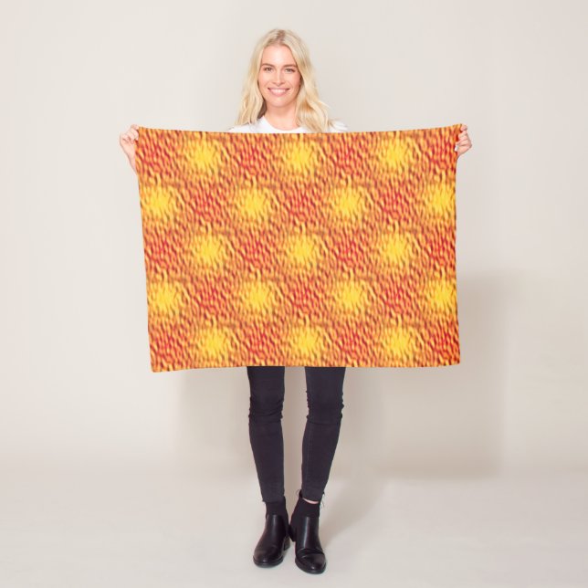 Orange Liquid Fire Interlocking Muster Fleecedecke (Beispiel)