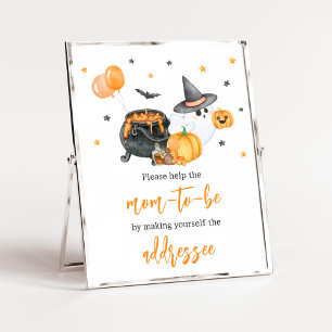 Orange Little Boo Baby Shower Envelope Station Poster