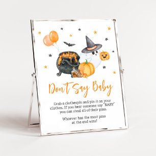 Orange Little Boo Ghost Baby Dusche Say Baby nicht Poster