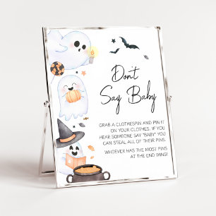 Orange Little Boo Halloween Sage Baby nicht Poster