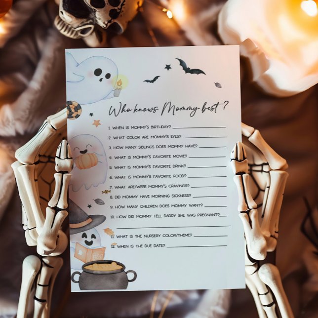 Orange Little Boo Wer Mommy Best Game kennt (Orange Little Boo Baby Shower Who knows Mommy Best Game)