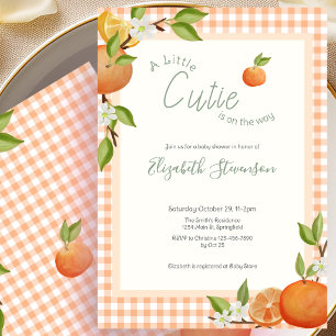 Orange Little Cutie Baby Shower Einladung