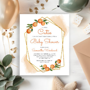 Orange Little Cutie gestreifte Babyparty-Einladung