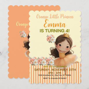 Orange Little Princess Ball Einladung